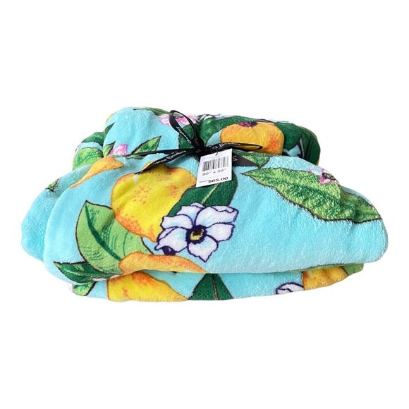 Vera Bradley Lemon Grove Plush Throw Blanket - Picture 6 of 8